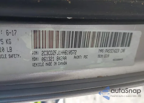 2017 Dodge Challenger 392 Hemi Scat Pack Shaker z USA, uszkodzony, nr VIN 2C3CDZFJ1HH610572